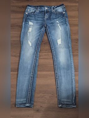 Miss Me Jeans Light Wash Distressed Skinny Jeans Size 27